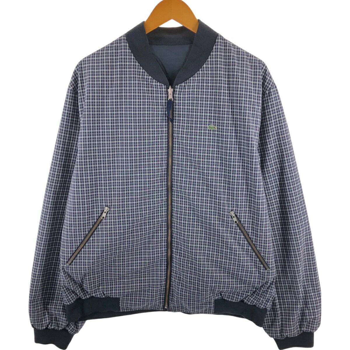 古着 ラコステ LACOSTE チェック柄 リバーシブル ウインドブレーカー 60/8 メンズXL相当 /eaa521121 【中古】 【250215】