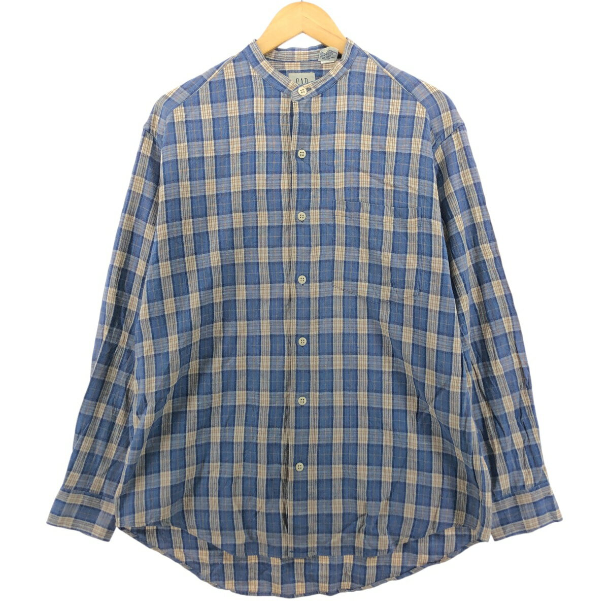 古着 90'S ギャップ GAP オールドギャップ チェック柄 スタンドカラーシャツ メンズS相当 ヴィンテージ /eaa522244 【中古】 【250305..