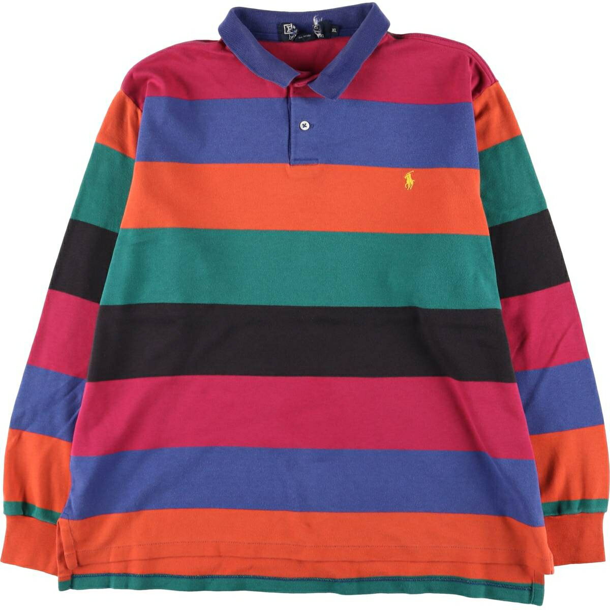 古着 90'S ラルフローレン Ralph Lauren POLO by Ralph Lauren 長袖 ボーダー ポロシャツ USA製 メンズXL相当 ヴィンテージ /eaa522446 【中古】 【250310】 【SS2603_10】