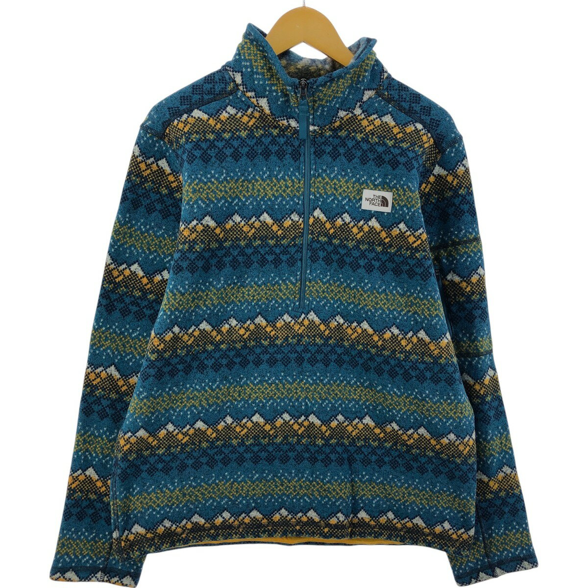 古着 ザノースフェイス THE NORTH FACE 総柄 ハーフジップ フリースプルオーバー メンズL相当 /eaa523462 【中古】 【250308】
