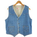 古着 70'S リーバイス Levi's オレンジタブ デニムボアベスト USA製 メンズL相当 ヴィンテージ /eaa523637 【中古】 【250222】