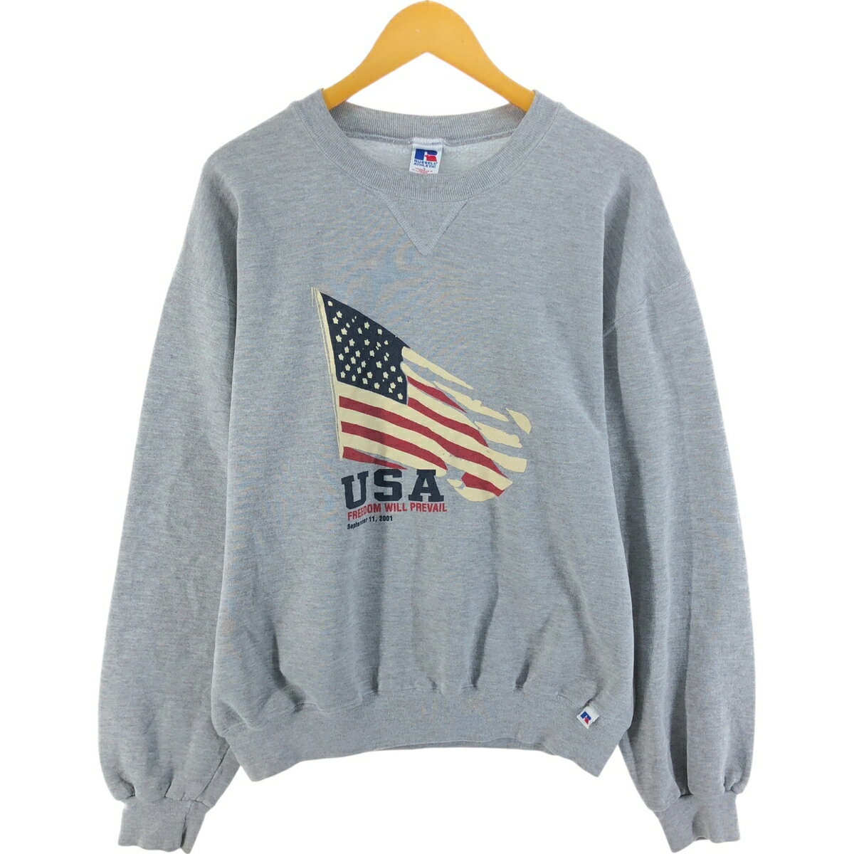 古着 90'S ラッセル Russell 星条旗柄 プリントスウェットシャツ トレーナー メンズL相当 ヴィンテージ /eaa524010 【中古】 【250224】