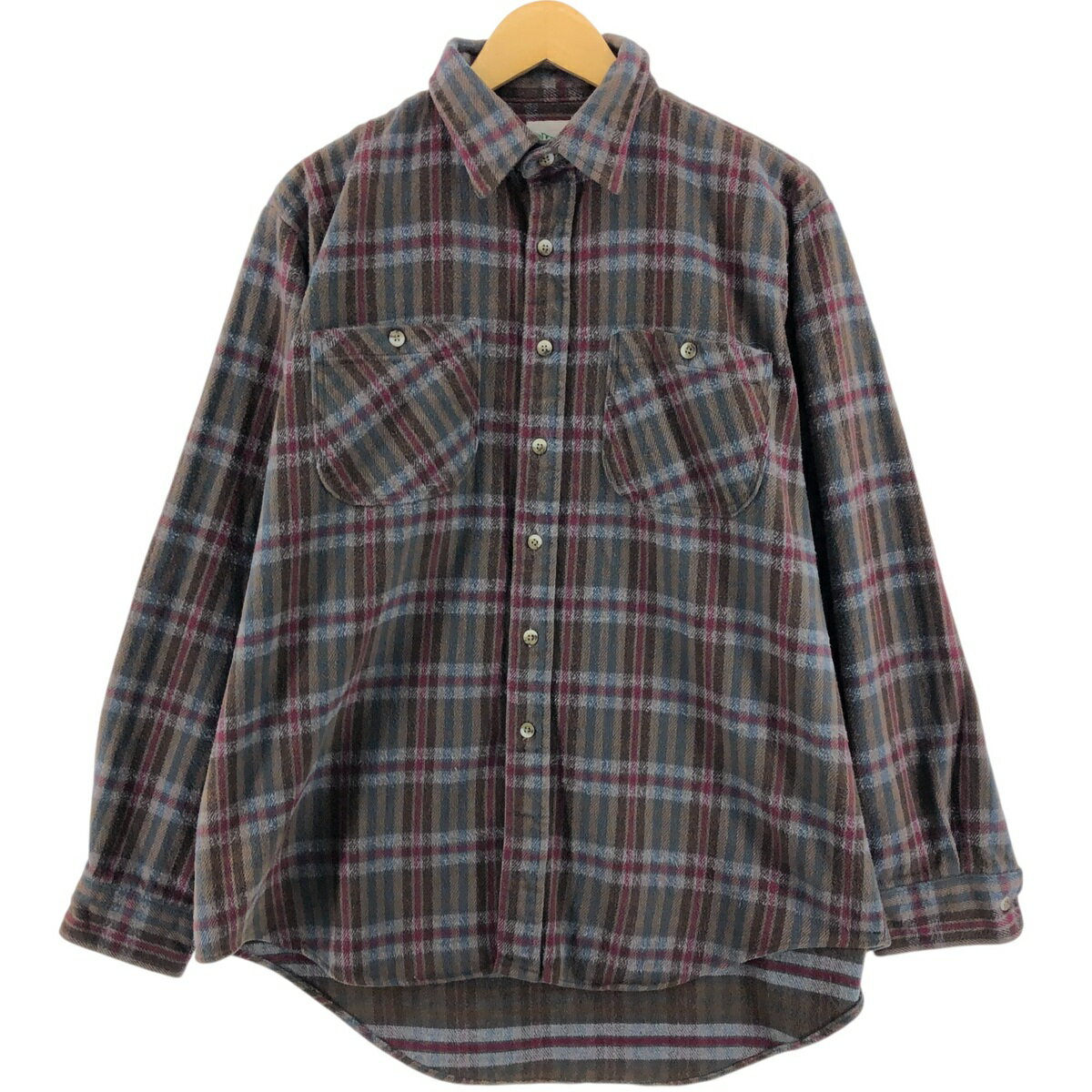 古着 80'S キー Key 長袖 フランネルチェックシャツ USA製 メンズXL相当 ヴィンテージ /eaa524085 【中古】 【250225】 【ss2601_30】