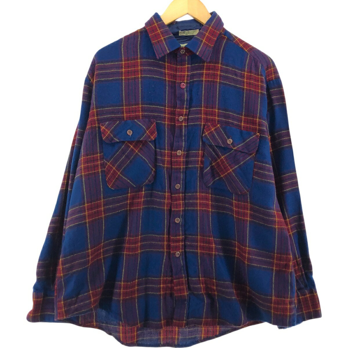 古着 90'S セントジョンズベイ ST. JOHN'S BAY 長袖 フランネルチェックシャツ メンズXL相当 ヴィンテ..