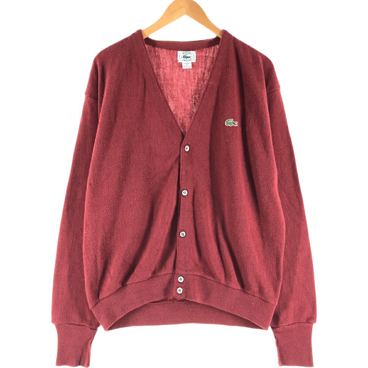 古着 80~90'S ラコステ LACOSTE IZOD アクリルニットカーディガン USA製 メンズL相当 /eaa525013 【中古】 【250312】