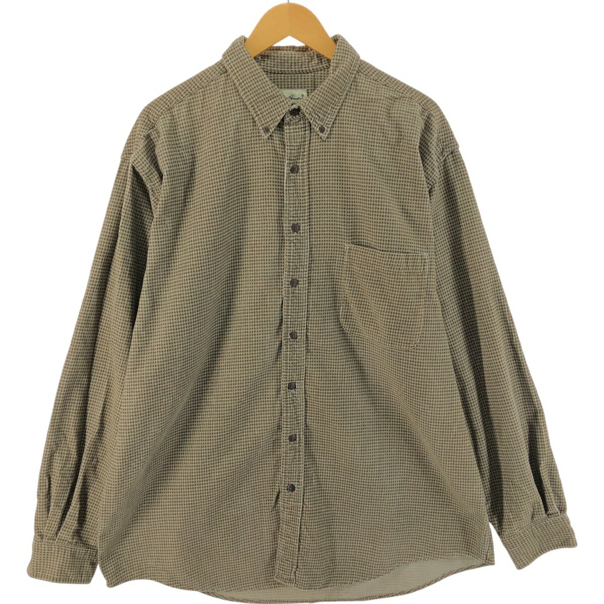 Rakuten - 古着 エディーバウアー Eddie Bauer チェック柄 長袖 ボタンダウン コーデュロイシャツ メンズXL相当 /eaa525200 【中古】 【250308】 【SS2606_50】