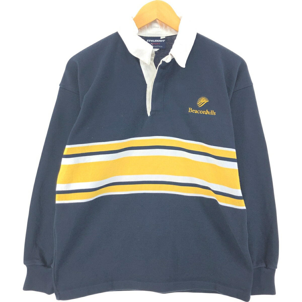 Rakuten - 古着 STYLEKNIT ボーダー柄 長袖 ラガーシャツ メンズXS相当 /eaa525455 【中古】 【250412】 【SS2603_50】