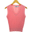 古着 IQ KNITWEAR ケーブル編み Vネック コットン×アクリルニットベスト レディースS相当 /eaa526143 【中古】 【250310】 【El...