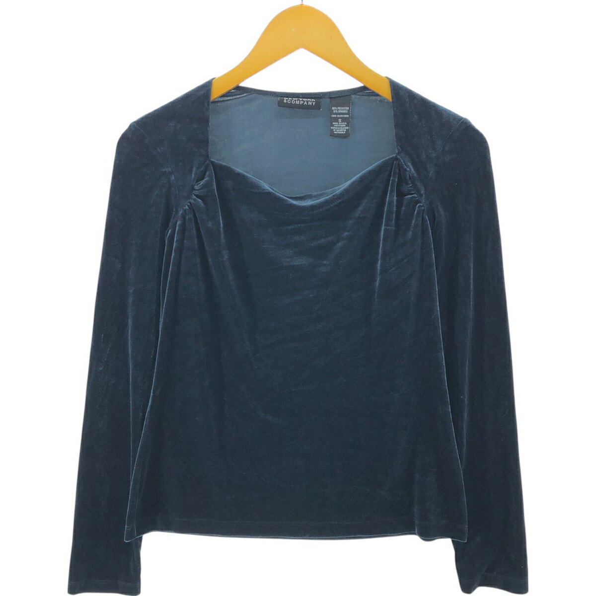 古着 NEW YORK &COMPANY スクエアネック ベロア 長袖トップス USA製 レディースS相当 /eaa526164 【中古】 【250310】 【ADEL/アデル】 【SS2512_10】