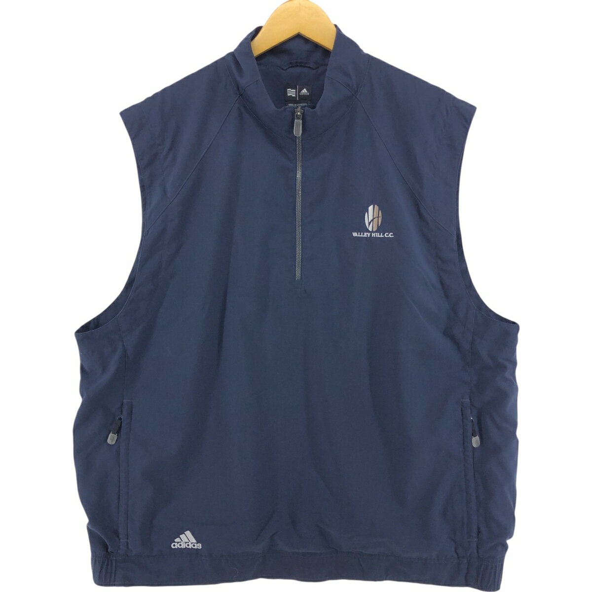 古着 00'S アディダス adidas CLIMAPROOF WIND ハーフジップ ウォームアップベスト メンズXL相当 /eaa526222 【中古】 【250309】 【SS2603_50】
