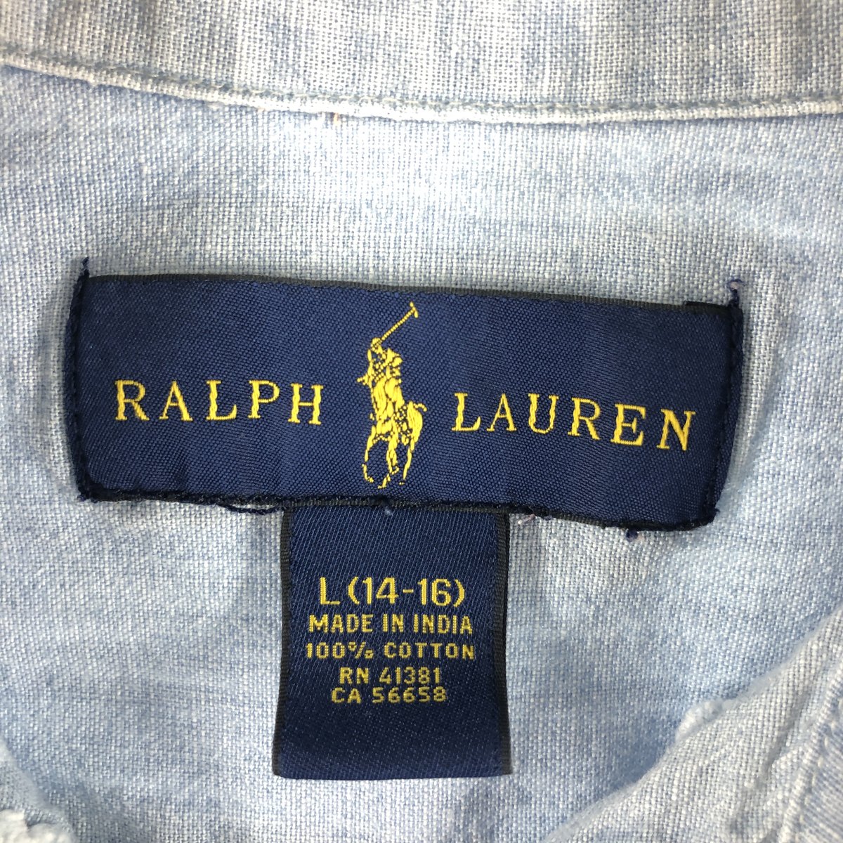 古着 ラルフローレン Ralph Lauren 長袖 ボタンダウン シャンブレーシャツ メンズL相当 /eaa526259 【中古】 【250316】 【SS2509_10】