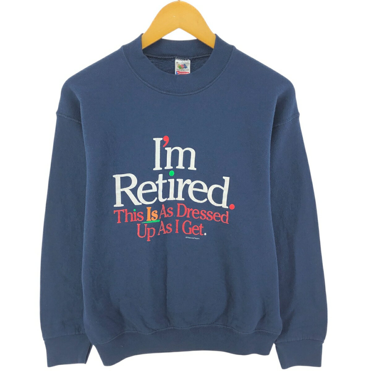 古着 90'S フルーツオブザルーム FRUIT OF THE LOOM メッセージ プリントスウェットシャツ トレーナー USA製 メンズM相当 ヴィンテージ /eaa526540 【中古】 【250310】