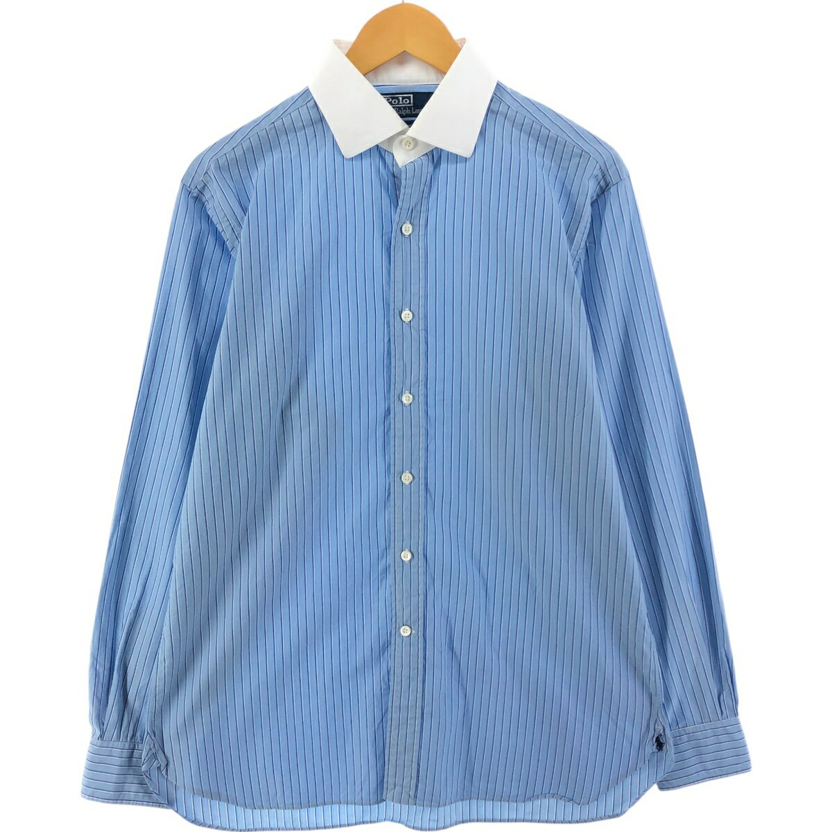 古着 ラルフローレン POLO by Ralph Lauren REGENT CLASSIC FIT マルチストライプ ストライプ柄 クレリックシャツ メンズL相当 /eaa526593 【中古】 【250314】