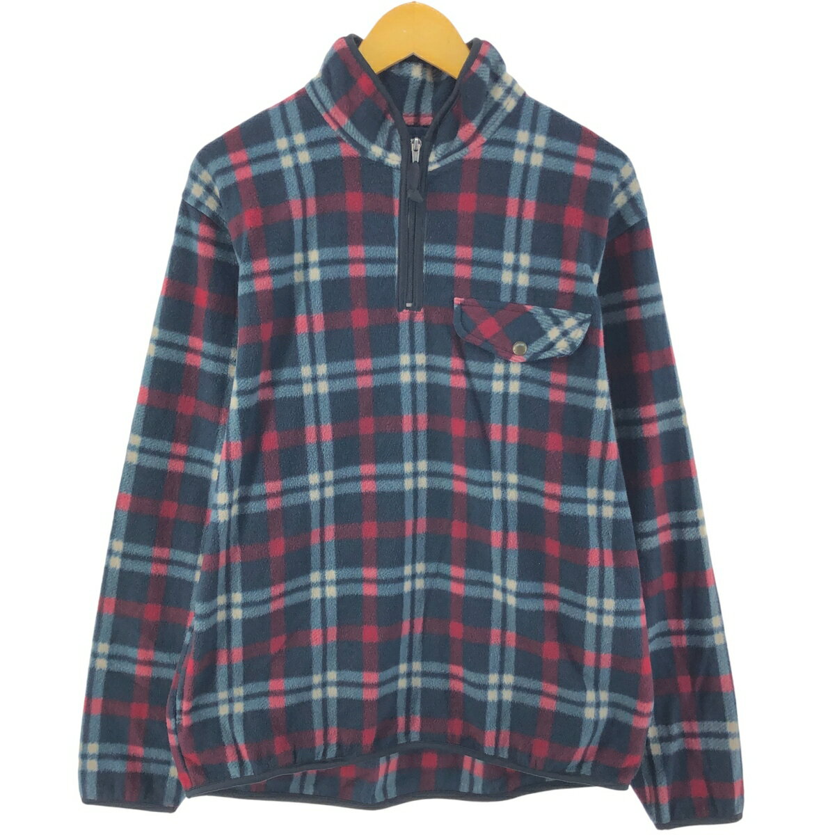 古着 チャップス CHAPS チェック柄 ハーフジップ フリースプルオーバー メンズL相当 /eaa526708 【中古】 【250308】