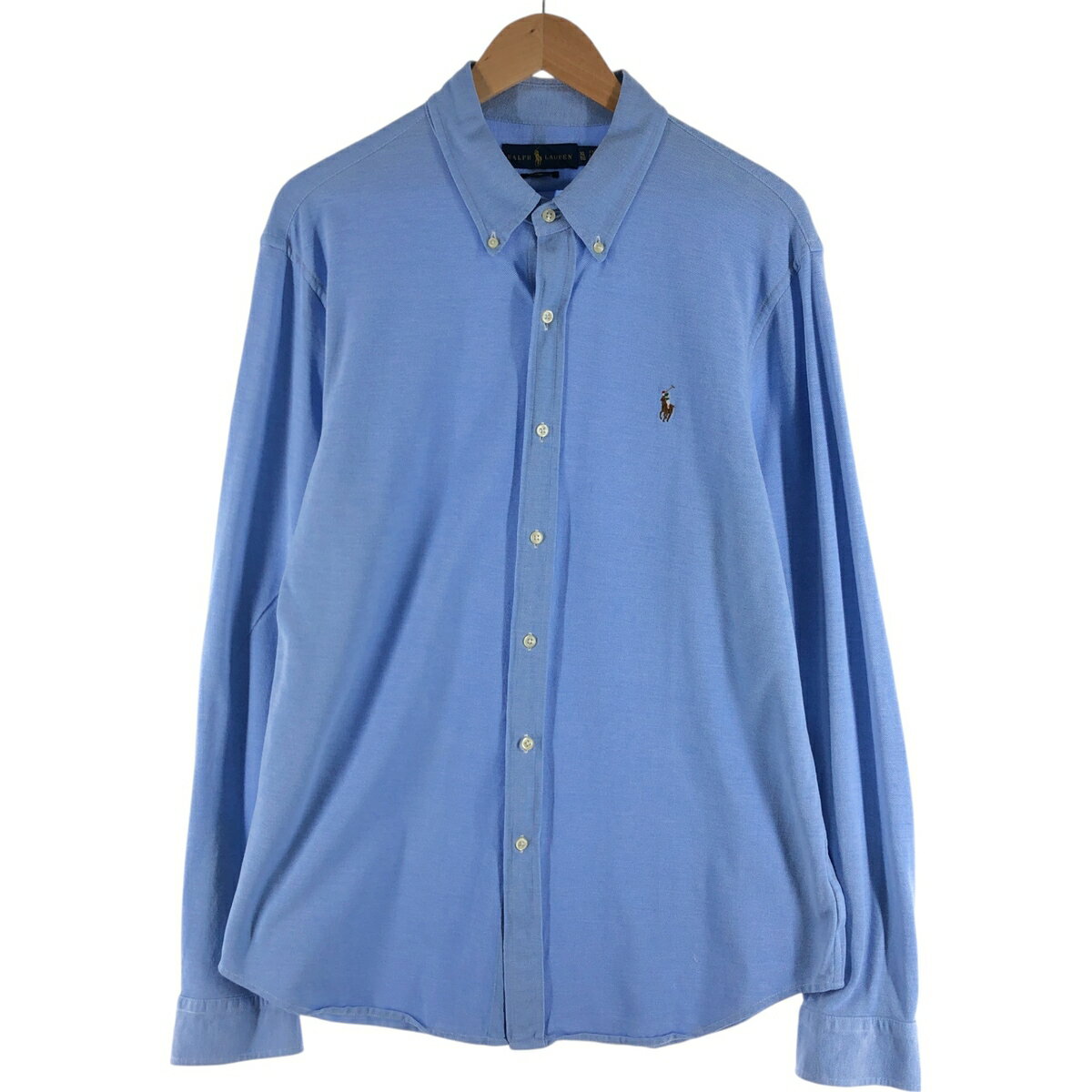 樂天商城 - 古着 ラルフローレン Ralph Lauren KNIT OXFORD 長袖 ボタンダウンシャツ メンズXL相当 /eaa526810 【中古】 【250320】 【SS2603_10】