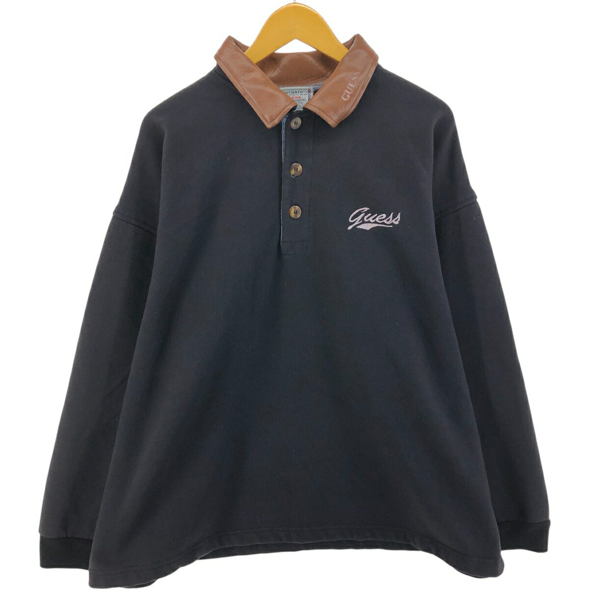 古着 ゲス Guess 襟付き ロゴスウェットシャツ トレーナー USA製 メンズXL相当 ヴィンテージ /eaa527215 【中古】 【250316】 【ss2601_30】
