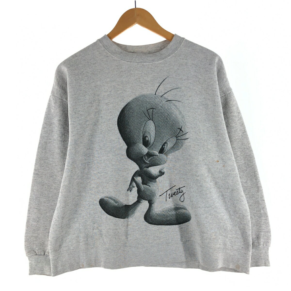 古着 90'S LOONEY TUNES ルーニーテューンズ トゥイーティー キャラクタースウェットシャツ トレーナー メンズL相当 ヴィンテージ /eaa527768 【中古】 【250314】