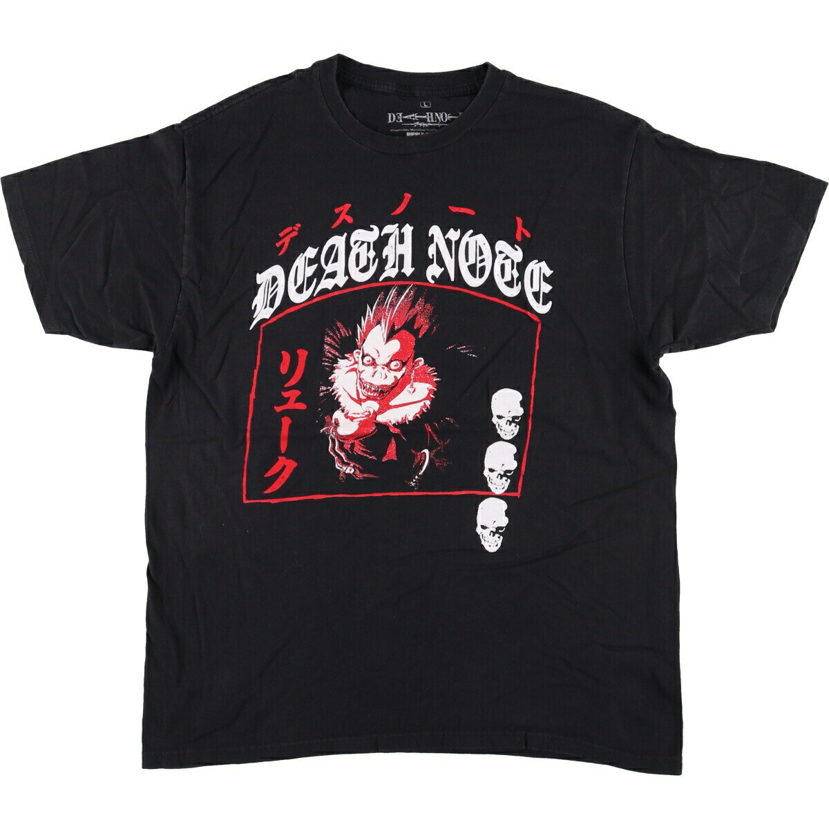 古着 DEATH NOTE デスノート ドクロ柄 スカル柄 キャラクタープリントTシャツ メンズL相当 /eaa528045 ..