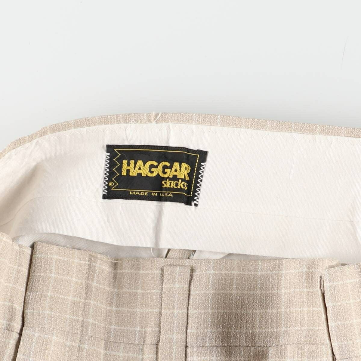 古着 80'S ハガー HAGGAR チェック柄 フレアパンツ USA製 メンズw34相当 ヴィンテージ /eaa528292 【中古】 【250315】