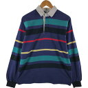 古着 80~90'S ラコステ LACOSTE IZOD マルチボーダー 長袖 ポロシャツ USA製 メンズL相当 ヴィンテージ /eaa528855 【中古】...