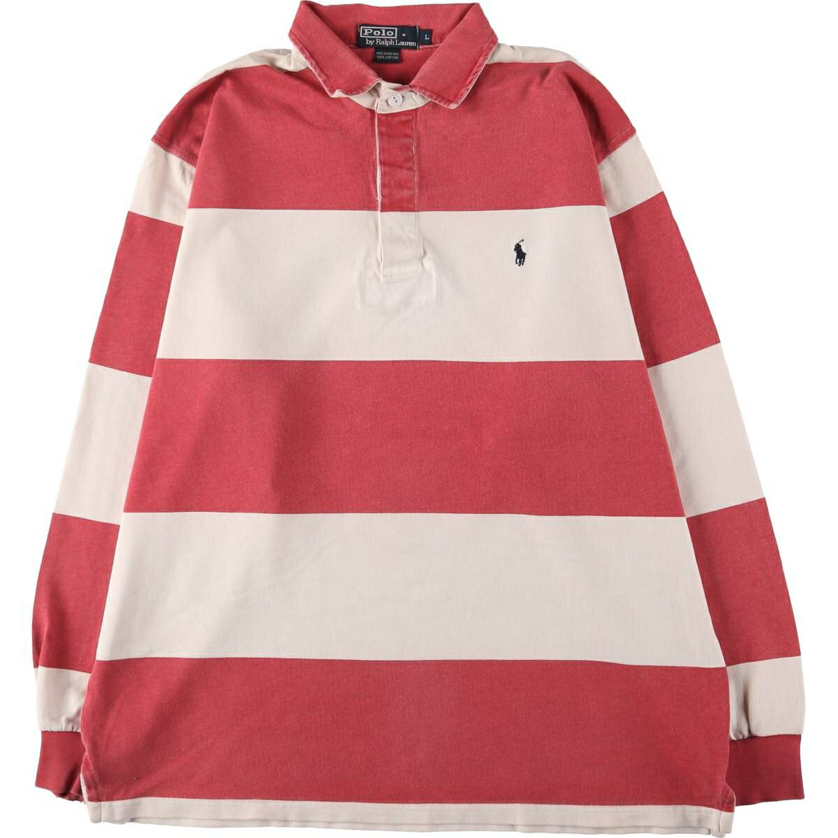Rakuten - 古着 ラルフローレン Ralph Lauren POLO by Ralph Lauren ボーダー柄 長袖 ラガーシャツ メンズL相当 /eaa530786 【中古】 【250413】 【SS2603_10】
