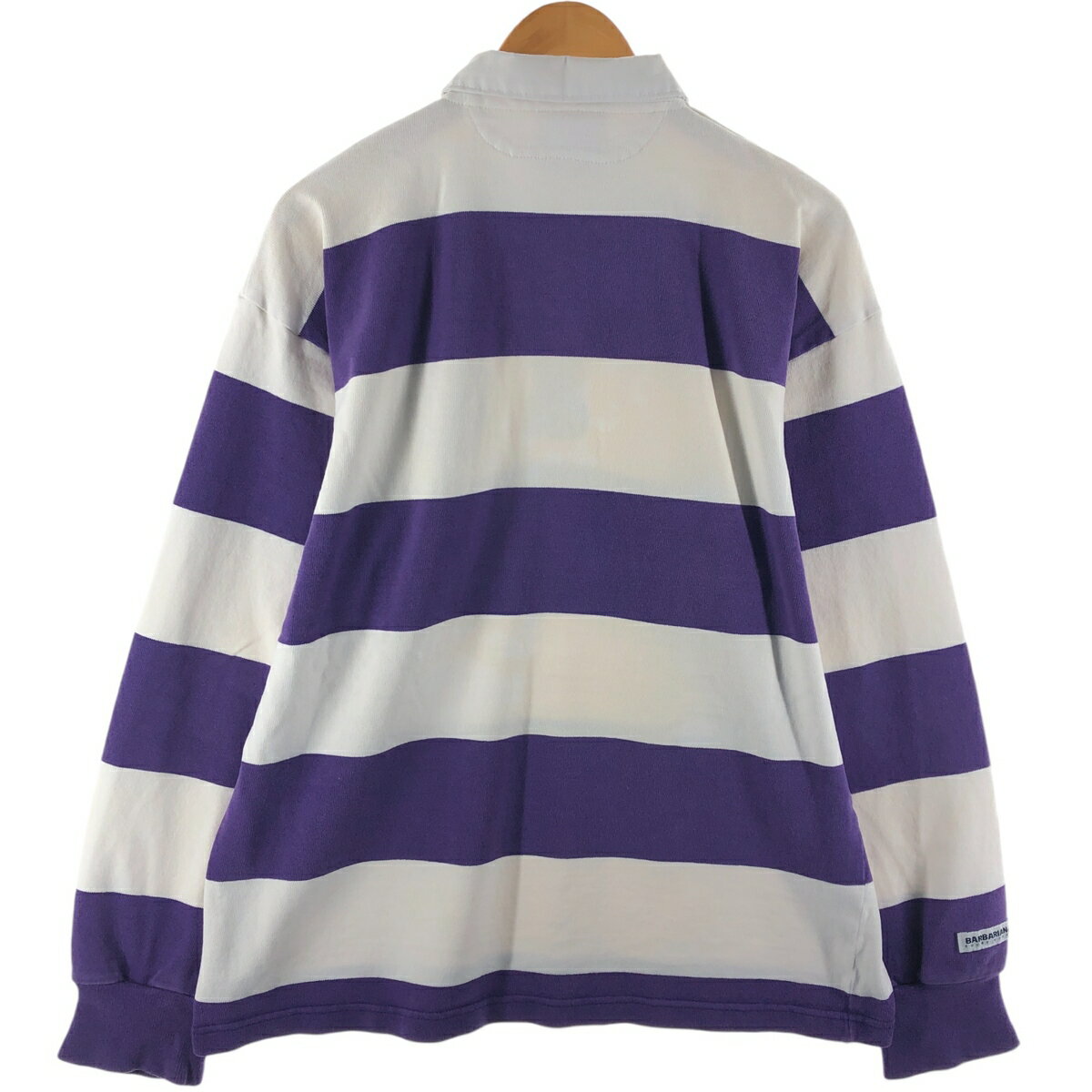 古着 90'S バーバリアン BARBARIAN ボーダー柄 カレッジ 長袖 ラガーシャツ カナダ製 メンズXL相当 ヴィンテージ /eaa531191 【中古】 【250409】