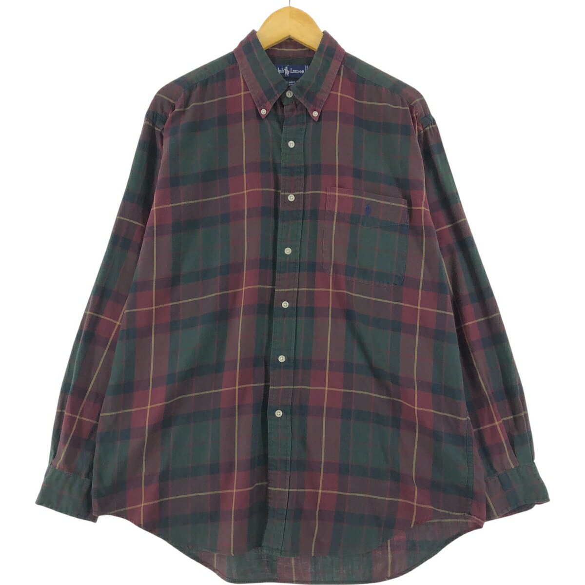 古着 ラルフローレン Ralph Lauren BLAIRE 長袖 ボタンダウン ライトネルチェックシャツ メンズL相当 /eaa531238 【中古】 【250324】