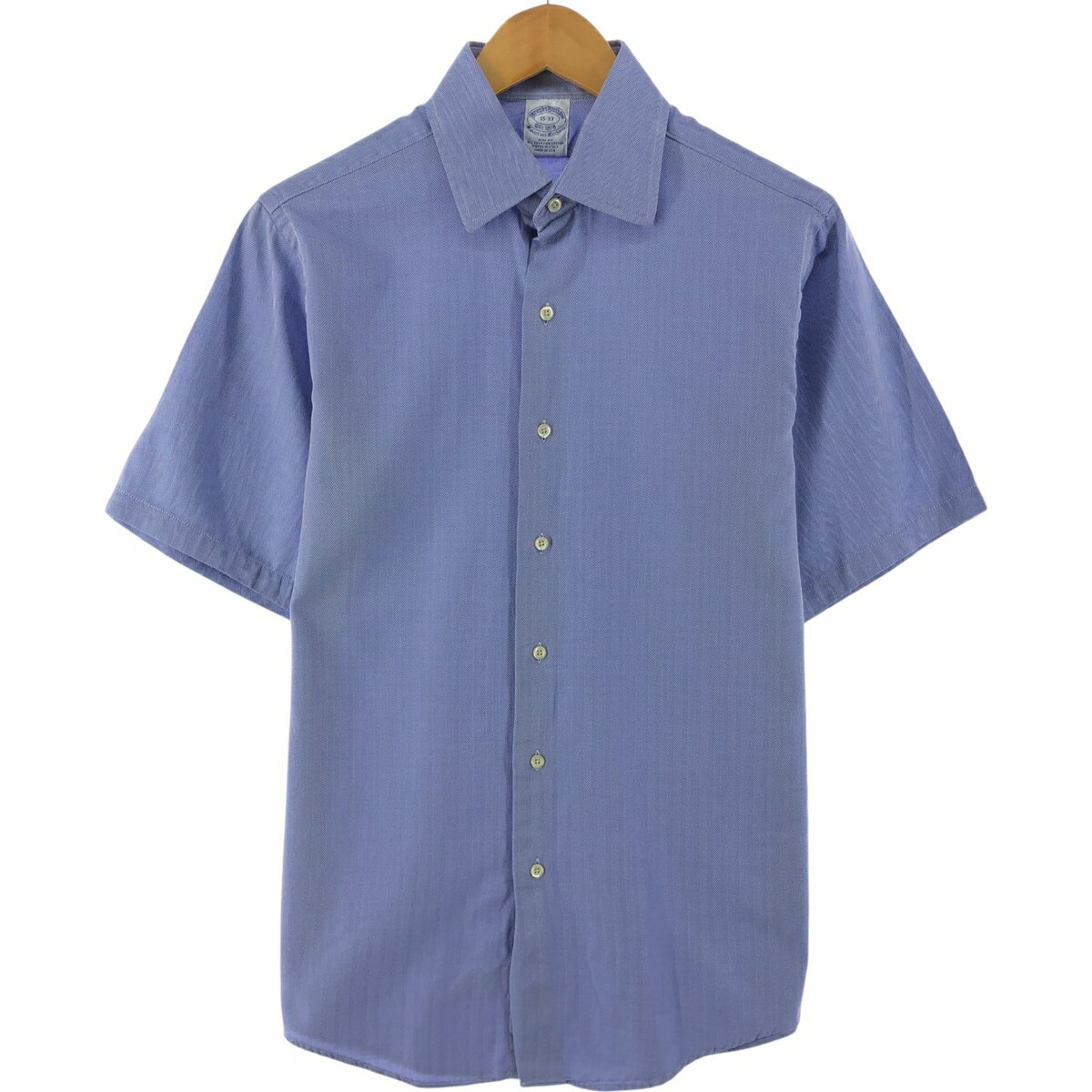 古着 ブルックスブラザーズ Brooks Brothers Est.1818 ヘリンボーン 半袖 コットンシャツ USA製 メンズS相当 /eaa531688 【中古】 【250330】 【SS2509_30】