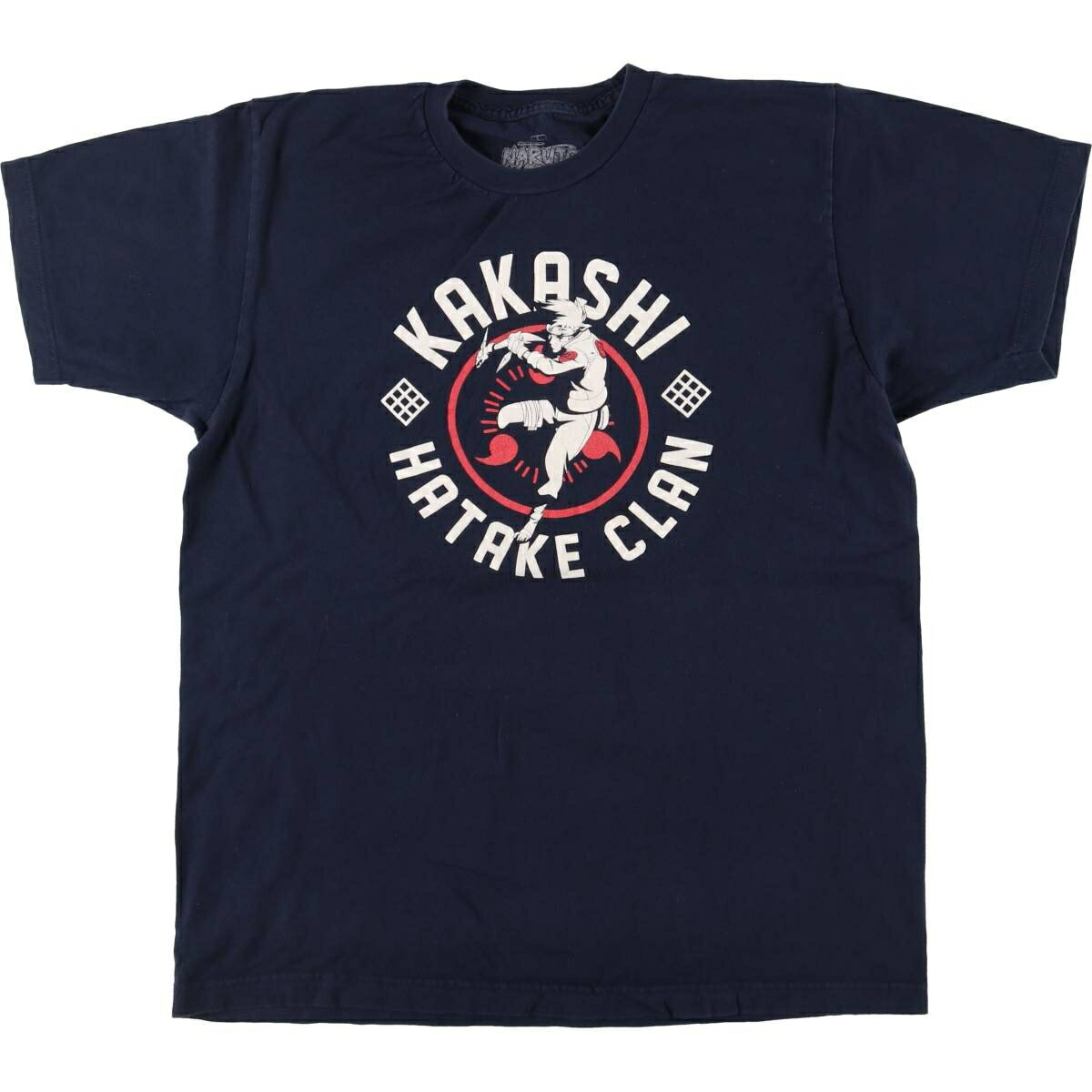 古着 NARUTO SHIPPUDEN ナルト疾風伝 はたけカカシ アニメ キャラクタープリントTシャツ メンズL相当 /eaa531921 【中古】 【250323】 【SS2509_30】