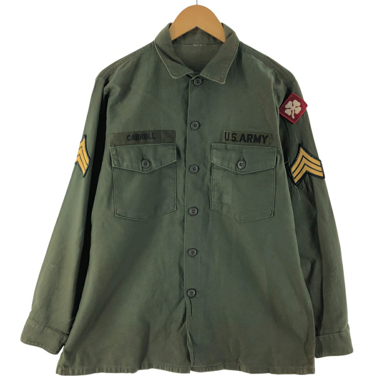古着 60'S 米軍 ミリタリー ユーティリティシャツ 16 1/2×34 メンズM相当 ヴィンテージ /eaa531941 【中古】 【250330】