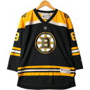 古着 リーボック Reebok NHL BOSTON BRUINS ボストンブルーインズ メッシュ Vネック ゲームシャツ ホッケーシャツ メンズM相当 /ea...