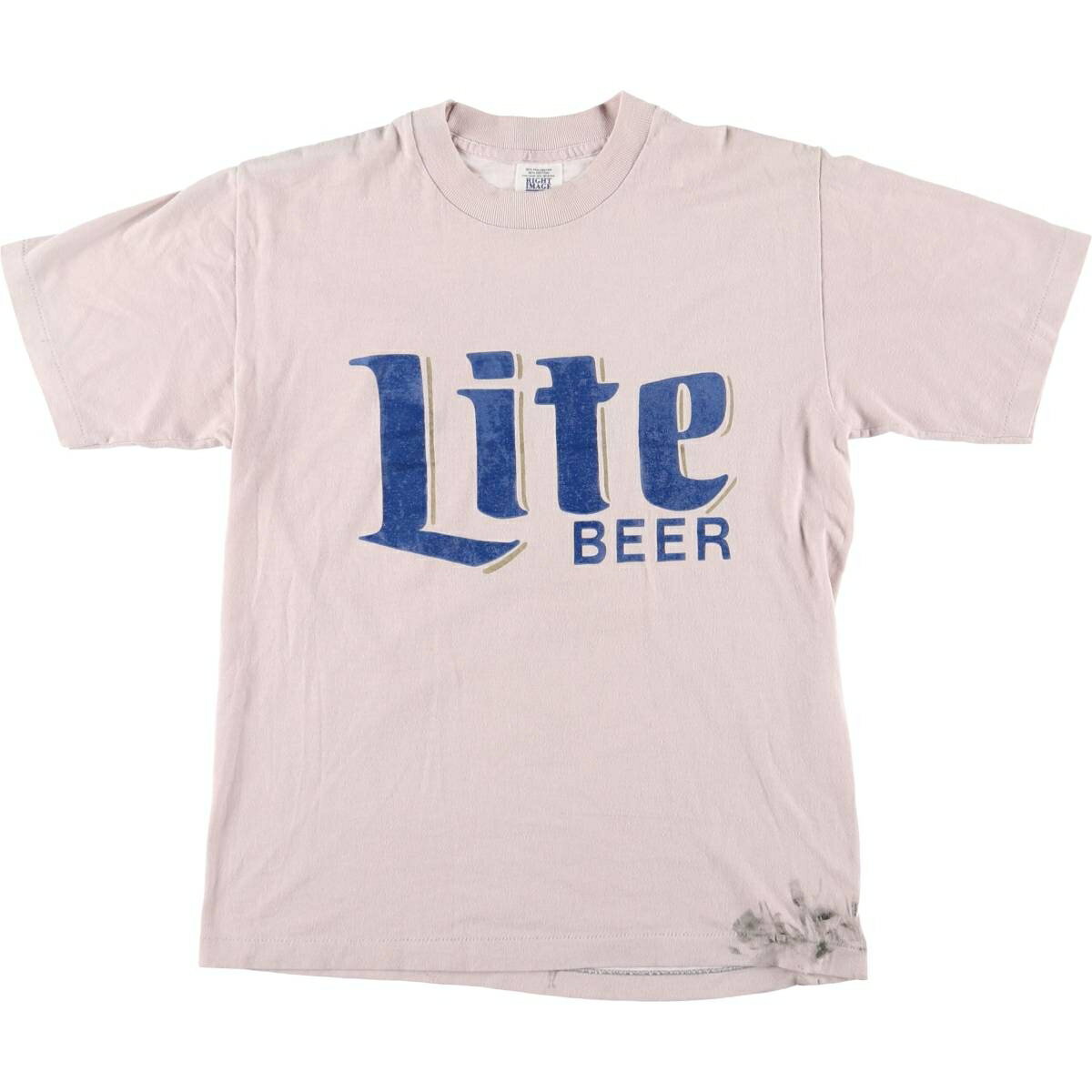 古着 90'S RIGHT IMAGE Lite BEER ライトビール アドバタイジングTシャツ USA製 レディースM相当 ヴィンテージ /eaa532269 【中古】 【250331】 【Elulu/エルル】 【SS2509_30】