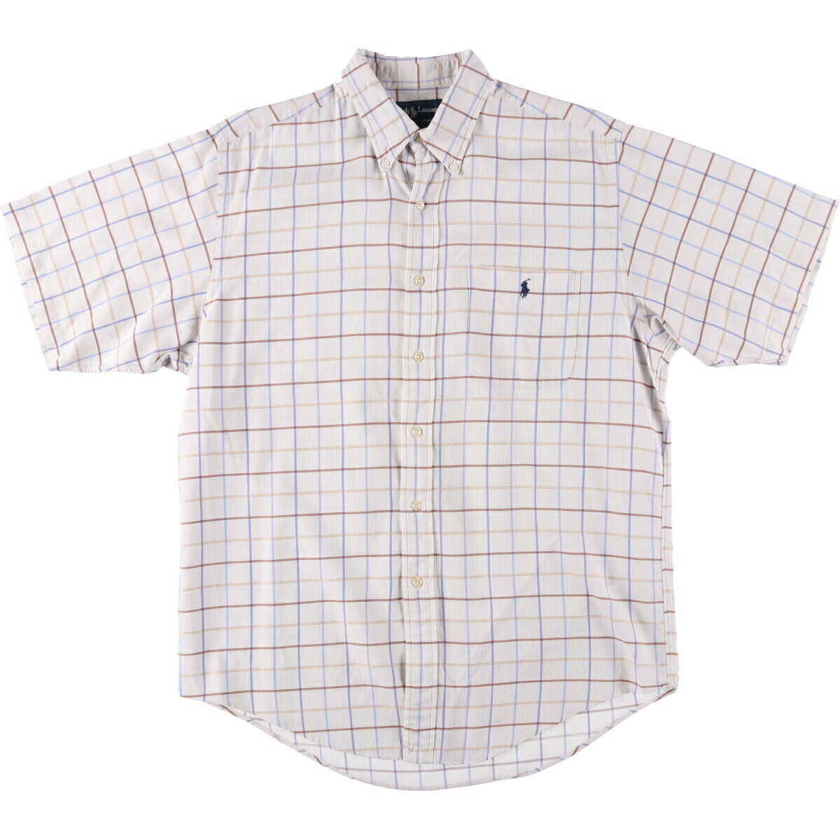 古着 ラルフローレン Ralph Lauren YARMOUTH 半袖 ボタンダウン チェックシャツ メンズL相当 /eaa532296 【中古】 【250329】 【SS2509_10】