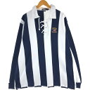古着 90'S ラルフローレン Ralph Lauren POLO by Ralph Lauren ストライプ柄 レースアップ 長袖 ラガーシャツ USA製 メンズXL相当 ヴィンテージ /eaa532508 【中古】 【250331】
