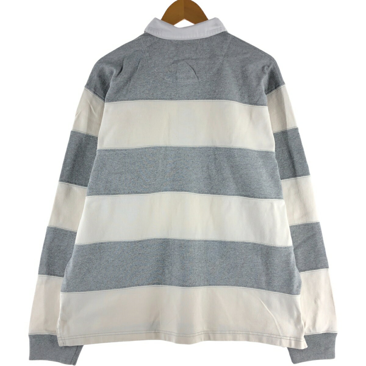 古着 ラルフローレン Ralph Lauren POLO by Ralph Lauren CUSTOM FIT ボーダー柄 長袖 ラガーシャツ メンズXL相当 /eaa532524 【中古】 【250331】