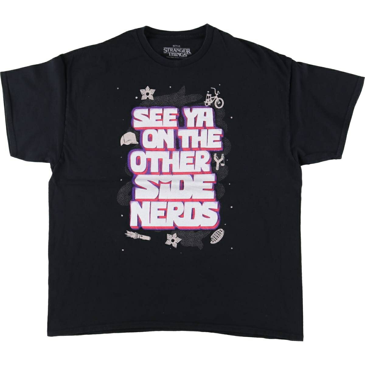 商品詳細 ブランド・STRANGER THINGS・ 特徴・クルーネック(丸首)・半袖・ モデル/形状・STRANGER THINGS ストレンジャーシングス・映画 ムービーTシャツ・ 素材・コットン:100%・ 色・ブラック系 黒色・ 柄・プリント・ 生産国・ハイチ製・ 年代 サイズ・表記サイズ:XL・着丈:69.5cm・身幅:59.5cm・肩幅:54cm・袖丈:17.5cm・ コンディション・B・ カテゴリ・メンズ・トップス・Tシャツ・ムービーTシャツ・ 商品番号・eaa532611・ 取扱店・・ スタッフコメントSTRANGER THINGS STRANGER THINGS ストレンジャーシングス 映画 ムービーTシャツ / 商品番号 eaa532611 USEDですので使用感などございますが、まだまだご愛用していただけます。 古着という事をご理解の上ご注文よろしくお願いします。※状態は当社独自の基準です。 表記サイズ着丈身幅肩幅袖丈 XL(※着用感、表記サイズは目安です。)69.5cm59.5cm54cm17.5cm ※測定値の若干の誤差はご了承下さい。サイズガイドはこちら ブランドSTRANGER THINGS 特徴クルーネック(丸首) / 半袖モデル/形状STRANGER THINGS ストレンジャーシングス / 映画 ムービーTシャツ素材コットン:100%色ブラック系 黒色柄プリント生産国ハイチ製年代-カテゴリ映画・ムービーTシャツ商品番号eaa532611取扱店　　 STRANGER THINGSの他の商品を見る映画・ムービーTシャツの他の商品を見る