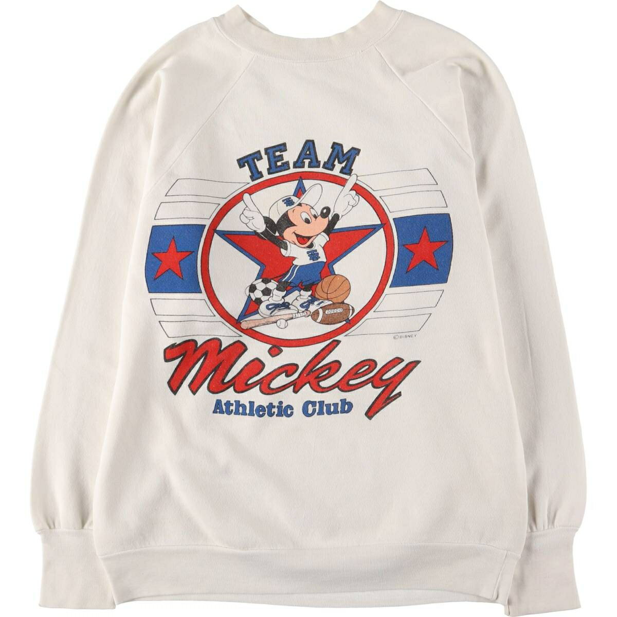 Collaboration - 古着 80'S ディズニー DISNEY MICKEY MOUSE ミッキーマウス キャラクタースウェットシャツ トレーナー USA製 メンズM相当 ヴィンテージ /eaa532701 【中古】 【250405】 【SS2603_30】 ホワイト系 春夏秋冬
