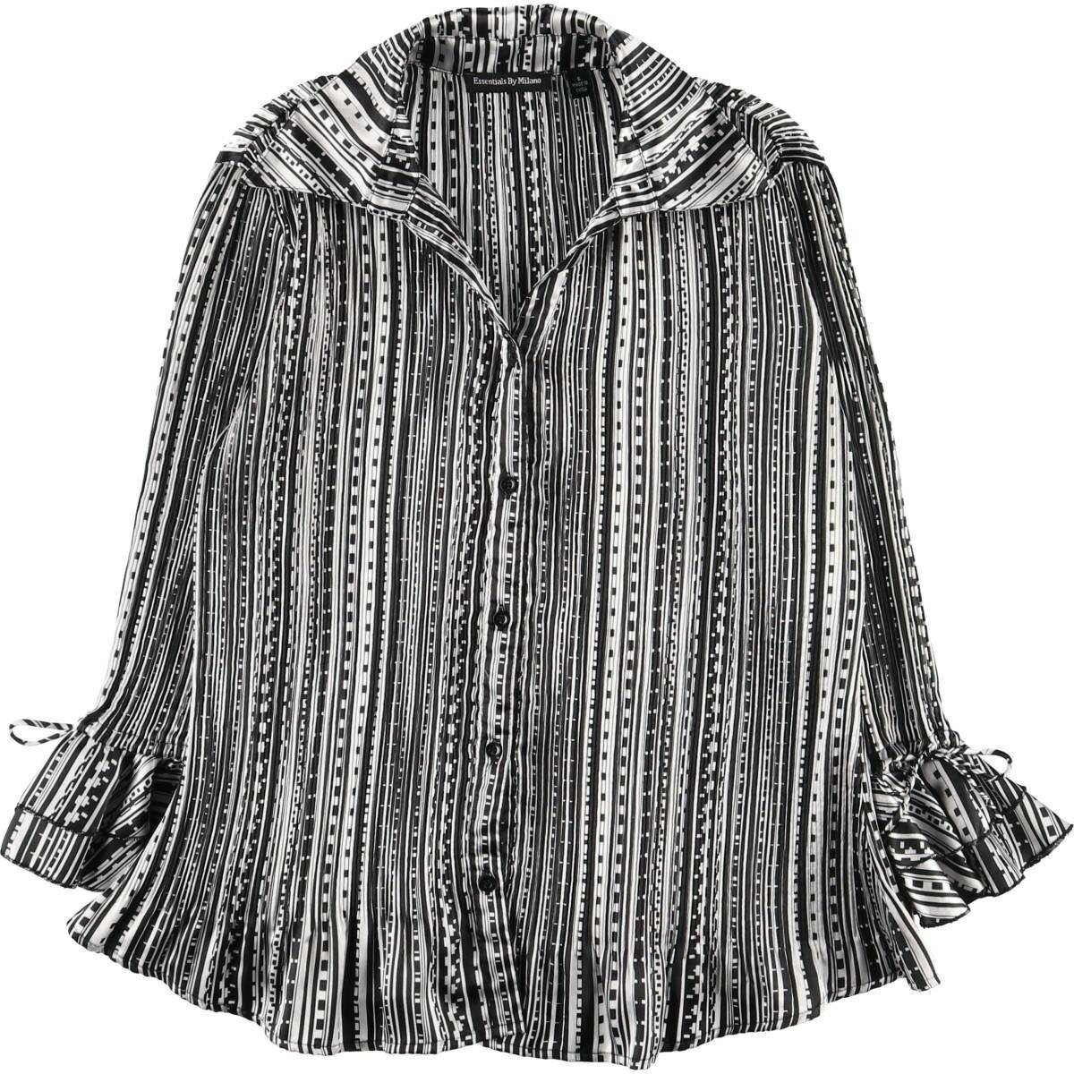 古着 Essentials By Milano 総柄 ピンタック 七分袖 ブラウス レディースS相当 /eaa533407 【中古】 【250331】 【ADEL/アデル】