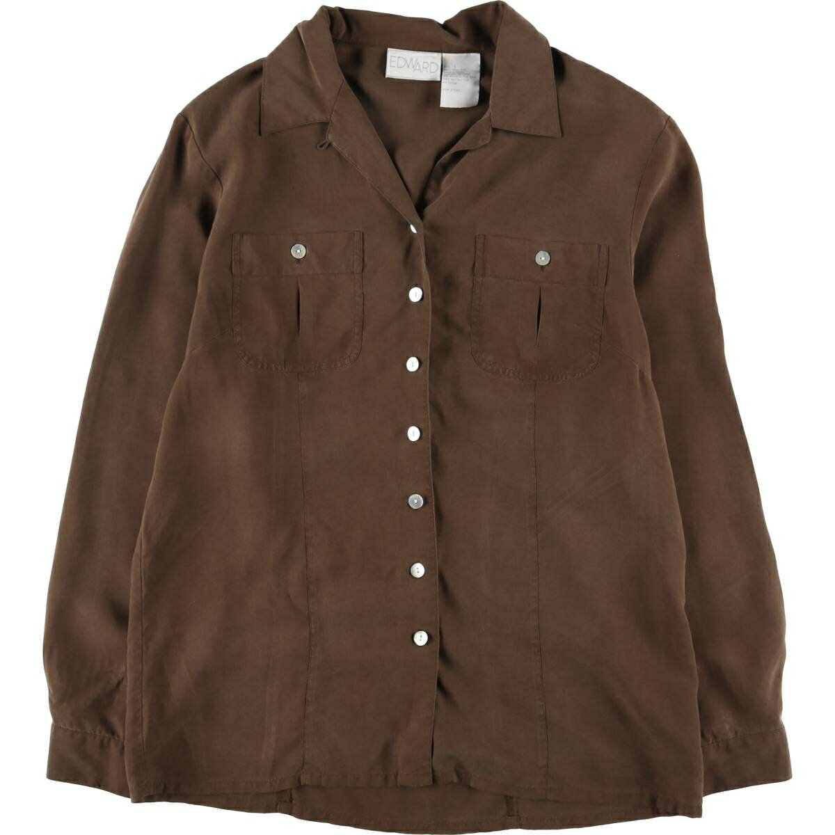 古着 EDWARD オープンカラー 長袖 シルクシャツ レディースL相当 /eaa533441 【中古】 【250406】 【ADEL/アデル】 【ss2601_10】