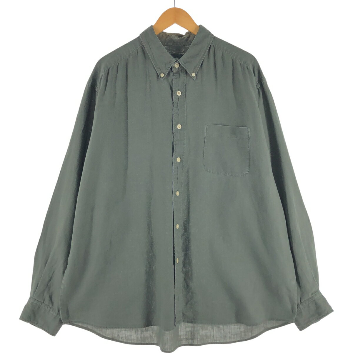 樂天商城 - 古着 エディーバウアー Eddie Bauer 長袖 リネン ボタンダウンシャツ メンズXL相当 /eaa533472 【中古】 【250406】 【SS2603_50】