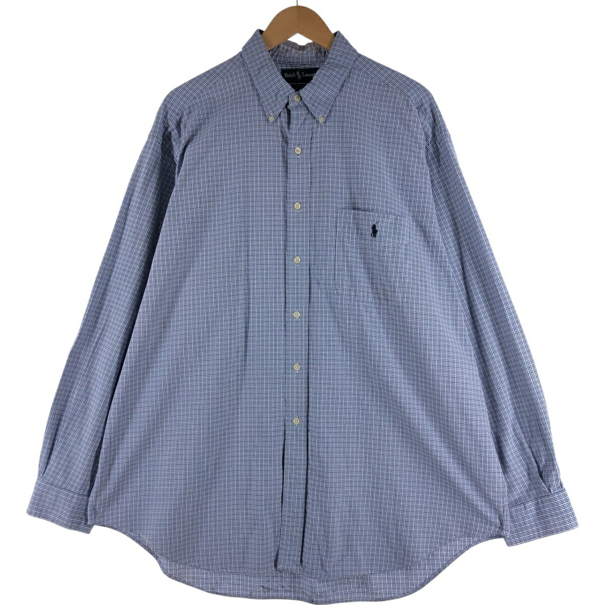 古着 ラルフローレン Ralph Lauren BIG SHIRT 長袖 ボタンダウンチェックシャツ メンズXL相当 /eaa533606 【中古】 【250404】