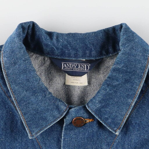 古着 80~90'S ランズエンド LANDS' END デニムジャケット Gジャン USA製 メンズM相当 ヴィンテージ /eaa533931 【中古】 【250331】