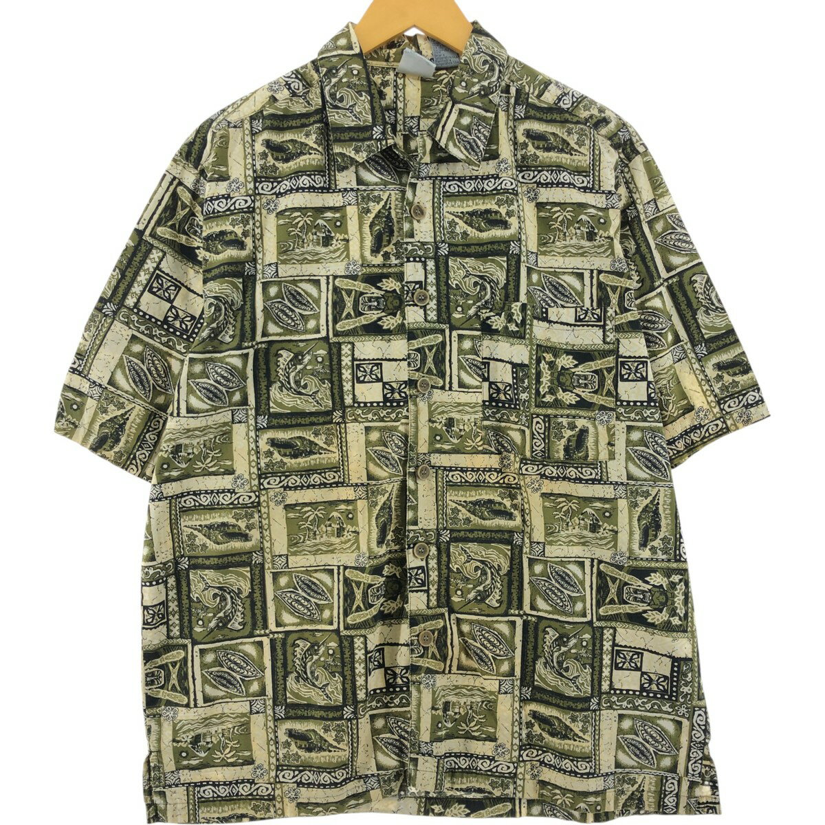 古着 オーシャンパシフィック Ocean pacific 総柄 オープンカラー ハワイアンアロハシャツ メンズM相当 /eaa534412 【中古】 【250413】 【SS2509_10】