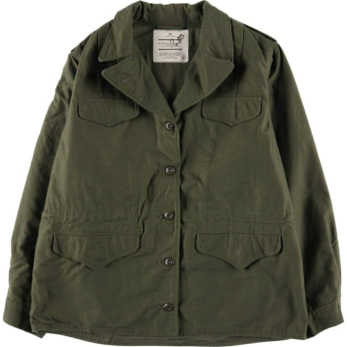 古着 70'S 米軍実品 U.S.ARMY アルファ ALPHA ミリタリー フィールドコート USA製 16R レディースL相当..