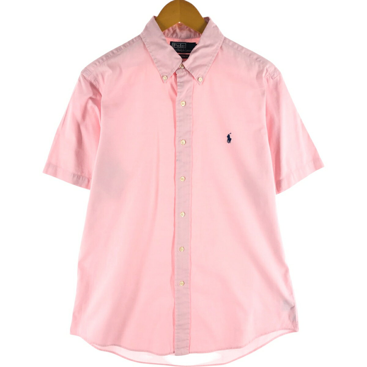 古着 ラルフローレン Ralph Lauren POLO by Ralph Lauren CUSTOM FIT 半袖 ボタンダウンシャツ メンズL相当 /eaa534560 【中古】 【250406】