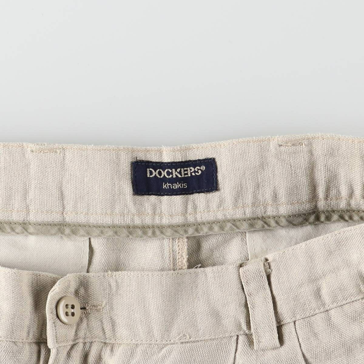 古着 ドッカーズ DOCKERS Khakis ツータック リネン×コットンパンツ スラックス メンズw33相当 /eaa534627 【中古】 【250405】