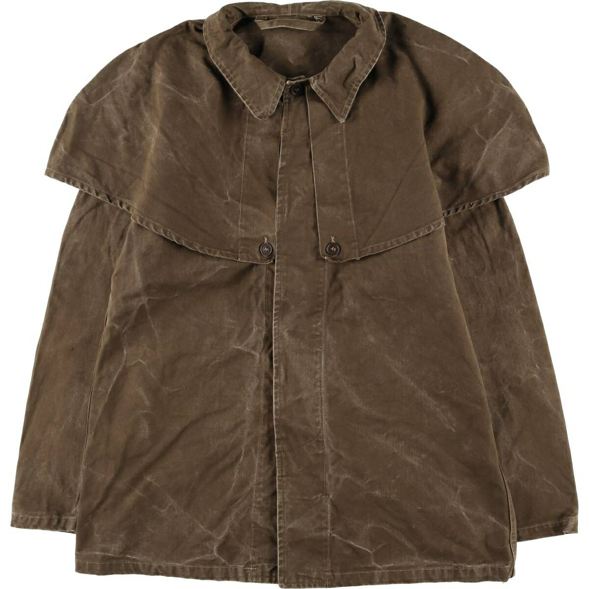 商品詳細 ブランド・UNKNOWN・ 特徴・ヴィンテージ・長袖・比翼ボタン・ハーフ丈・ モデル/形状・ケープコート・ユーロ ワークジャケット・ 素材・不明・ 色・ブラウン系 茶色・ 柄・無地・ 生産国・不明・ 年代 サイズ・メンズL・表記サイズ:不明・着丈:79cm・身幅:57cm・肩幅:48cm・袖丈:62cm・ コンディション・C・ カテゴリ・メンズ・アウター・ジャケット・その他ジャケット・ 商品番号・eaa535232・ 取扱店・・ スタッフコメントケープコート ユーロ ワークジャケット / メンズL / 商品番号 eaa535232 USEDワークアイテムですので使用感などございますが、まだまだご愛用していただけます。 古着という事をご理解の上ご注文よろしくお願いします。 【状態追記】 ●前、胸元に汚れ ●後、背中に破れ、裾・両袖先に擦れ ●内側、背中に破れ、背中・裾に擦れ ●内側、裾に汚れ、第三ボタン交換※状態は当社独自の基準です。 着用感表記サイズ着丈身幅肩幅袖丈 メンズL不明(サイズ表記不明ですが、計測値によりメンズL相当です。)79cm57cm48cm62cm ※測定値の若干の誤差はご了承下さい。サイズガイドはこちら ブランドUNKNOWN 特徴ヴィンテージ / 長袖 / 比翼ボタン / ハーフ丈モデル/形状ケープコート / ユーロ ワークジャケット素材不明色ブラウン系 茶色柄無地生産国不明年代-カテゴリその他ジャケット商品番号eaa535232取扱店　　 その他ジャケットの他の商品を見る