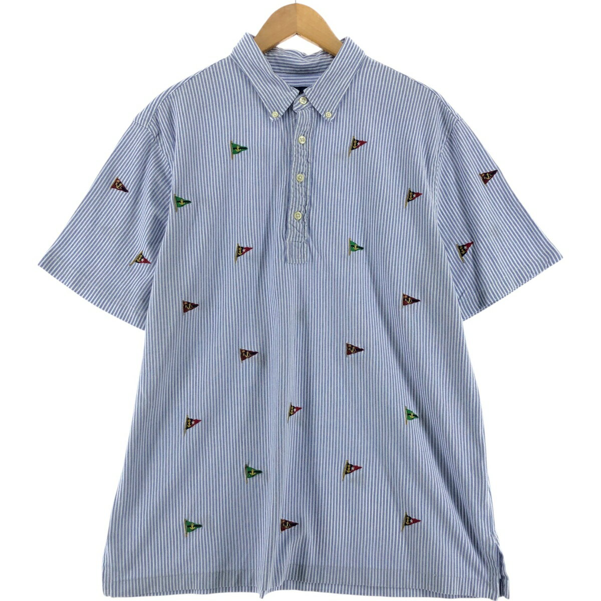 Rakuten - 古着 ラルフローレン Ralph Lauren POLO RALPH LAUREN KNITOXFORD 半袖 ボタンダウン ストライプシャツ メンズXL相当 /eaa535665 【中古】 【250407】 【SS2603_10】