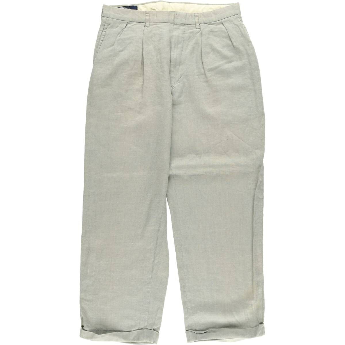 古着 ラルフローレン Ralph Lauren POLO by Ralph Lauren ツータック リネンパンツ スラックス メンズw32相当 /eaa535752 【中古】 【250406】