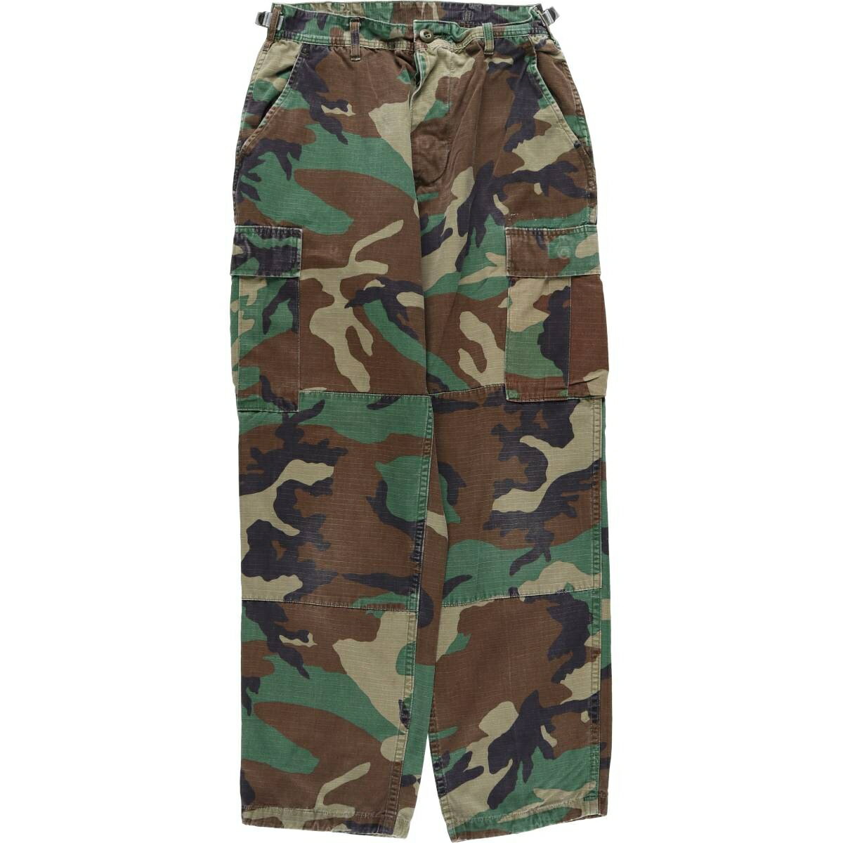 古着 米軍実品 U.S.ARMY 迷彩柄 ウッドランドカモ リップストップ ダブルニー ミリタリー カーゴパンツ USA製 SMALL SHORT レディースS相当 /eaa535816 【中古】 【250410】 【Elulu/エルル】